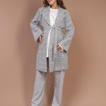 Pyjama grossesse et allaitement avec peignoir en gris