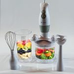 Homy MAXI Robot Mixeur Plongeant 4 en 1 INOX - 2 Vitesses, 700ml + 500ml