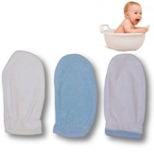 3 Gants de Bain doux pour nettoyer la Peau sensible de Bébé