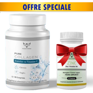 HEALTH POWER PURE COLLAGEN 90 COMPRIMES + ZINC B6 30 COMPRIMES
