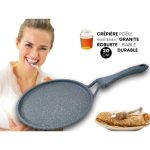 Crêpière Master Chef Poêle à Crêpes et Pancakes 20CM avec Revêtement Granite - Semi-Professionnelle