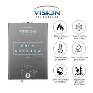 Vision Chauffe eau automatique à gaz 6 litres avec afficheur de température