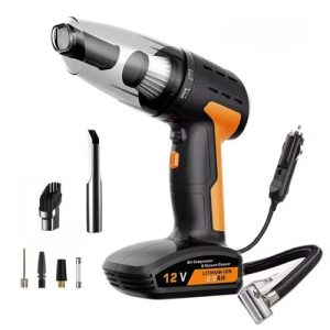 Pompe à air électrique sans fil pour voiture, compresseur d'air portable 4 en 1, aspirateur automatique, 120W
