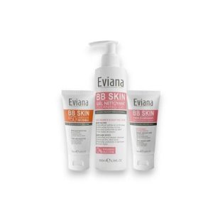 EVIANA Pack anti-taches brunes-écran solaire50ml SPF 50+-crème hydratante 50ml-gel nettoyant 200ml