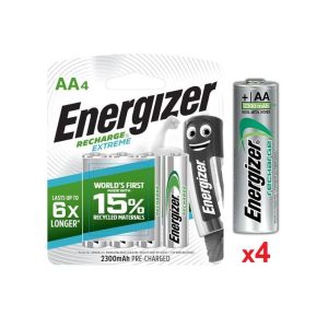 Energizer 4 Piles Rechargeables AA 2300 mAh Pré Charge // Blister de 4 Piles