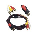 HDMI Male To AV Audio Video 5FT Cable Cord Adapter For TV HDTV DVD 1080p