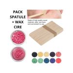 Pack Wax Cire 200g +spatule En Bois Abaisse-langue Masque Jetable 100 Pcs (Wax Couleure Aleratoire)