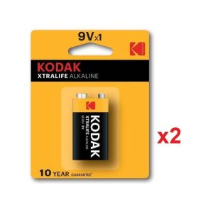 Kodak Pile Xtralife Alcaline 9 volts lot de Pièces // 2 Piles 9V Multimètre Métrix