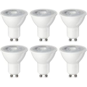 Lot de 6 ampoules LED GU10, 7W, BLANCHE, (6 pièces, 6500K)