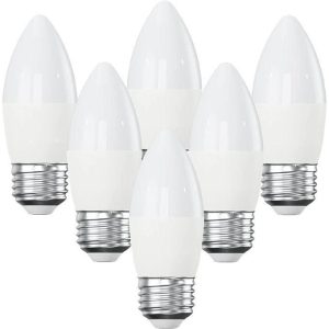 Light Lot 6 Lampes Led Flamme 6W, culot E27, 6500K, Lumière Blanche.