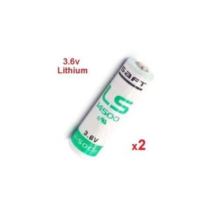 Saft 2 Batteries 3.6v Lithium Li-SOCI2 LS 14250, 2 Piles 3.6 volt Sans Emballage