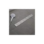 Caniveau de douche - En acier inoxydable - Avec siphon - 50cm