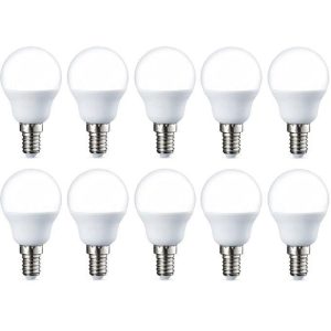 Light Lot 10 Lampes Led Sphérique 9W, culot E14, 6500K, Lumière Blanche.