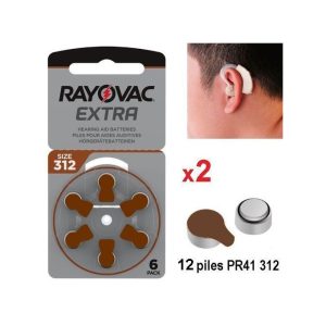 Rayovac 12 Piles Extra Hearing Aid Batterie //Aide Auditive Prothèse 1.45v Size 312 PR41