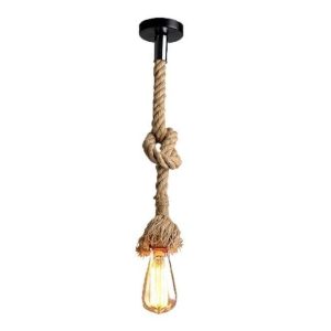 Vintage Suspension Vintage Corde Edison + Lampe à Filaments ST64 LED offerte