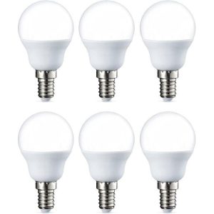 Light Lot 6 Lampes Led Sphérique 9W, culot E14, 6500K, Lumière Blanche.