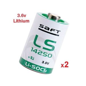 Saft 2 Batteries 3.6v Lithium Li-SOCI2 LS 14250, 2 Piles 3.6 volt Sans Emballage