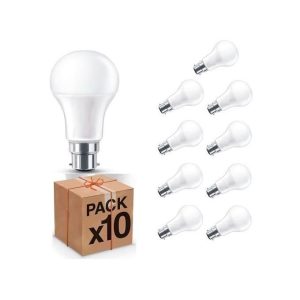 Light Lot de 10 ampoules LED B22, 9W, Lumière Blanche 6500K