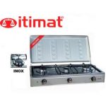 Itimat Réchaud Plaque de cuisson à gaz 3 Brûleurs - Inox gris