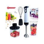 Lamacom Mixeur plongeant 3 en 1, Mixeur avec 2 Vitesses, 400W - Mini-hachoir inclus