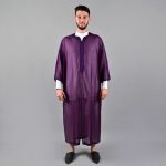Jabador Maroc Gandoura soussdi à la main - Mauve