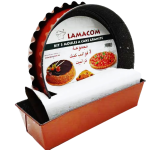Lamacom Set 3 Moules a Cake Granite / Moules anti-adhérent - 3 formes