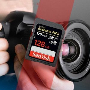 Sandisk Carte mémoire SDXC Extreme PRO 128Gb jusqu'à 170 Mo / s, classe 10, U3, V30