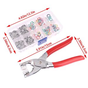 Jeu de pinces à œillets de 5mm, avec 300 œillets métalliques