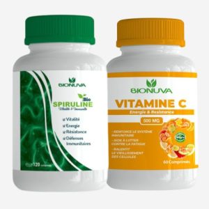 BIONUVA PACK SPIRULINE 240 COMPRIMES + VITAMINE C 500MG 60 COMPRIMES
