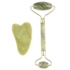 Jade Rouleau massage visage, jade roller facial naturel, masseur pour les yeux, le visage et le corps