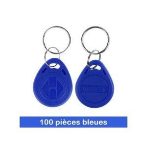 Porte-clés d'accès sans contact RFID 125KHz (100 pièces bleu) - RFID TAG