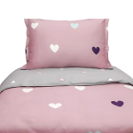 Housse de Couette 2 Faces avec 1 Taie d'Oreiller