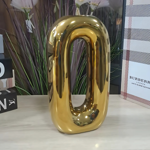 Vase Décoratif en Céramique Métallique