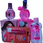Pack Souvenir Parfumé et Beauty Rosa + Maycare Baby Oil + Strawberry Shine Lip Care