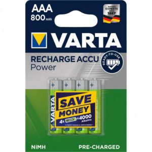 VARTA 4 Piles Rechargeables AAA 800 mAh // Blister 4 Piles