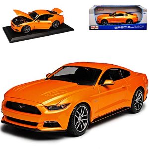 Miniature voiture métal ford mustang 2015 Échelle 1/18 couleur orange