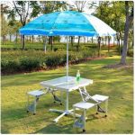 Table pliante en aluminium table de camping portative légère pour la plage, pique-nique extérieure