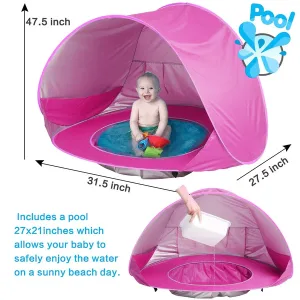 Tente de Plage Extérieure pour Bébé avec Piscine et protection UV
