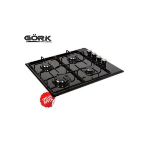 Gork International Plaque De Cuisson 4 Feux À Gaz Électrique 60 Cm - Noir - Made In Turcy
