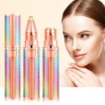 Tondeuse à Sourcils Électrique 2 en 1, Épilateur Indolore, Portable pour Maquillage.