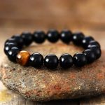 Bracelet Elastique en Onyx Noir