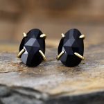 Boucle d'oreille Ethnique en Onyx Noir