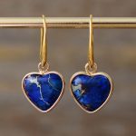 Boucles d'oreilles en Forme de cœur en Lapis Lazuli