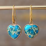 Boucles d'oreilles en Forme de cœur en Turquoise