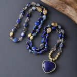 Collier et Pendentif Cœur en Lapis Lazuli