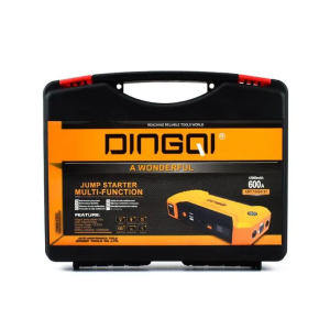 DINGQI Démarreur d'urgence de saut de voiture, batterie d'alimentation, avec double sortie USB, torche LED, SOS