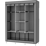 BucketList Armoire de rangement pliable à 6 + 2 couches pour vêtements, 88130 (XL, gris) - Tissu, 45 x 130 x 170,00 cm