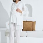 Pyjama grossesse et allaitement 3pcs blanc xxl