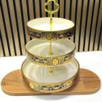 Présentoir Gâteaux 3 étages Serviteur LIMOGES filet doré Empire Ancien Pastry