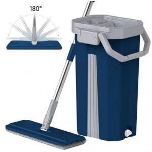 Ensemble seau et balai pour nettoyage de plancher d'appartement, nettoyant professionnel +5 serpillières